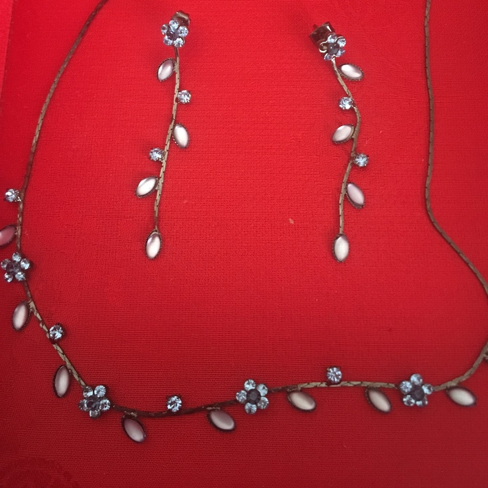 A set of earrings and necklace